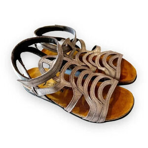 NAOT Sara Metallic Leather Gladiator Style Sandals Women’s Size‎ 4 EU 35 Summer